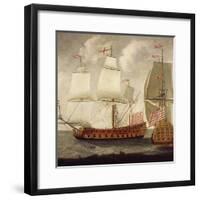 Two Views of East Indiaman of Time of King William Iii, Ca 1685-Isaac Sailmaker-Framed Giclee Print