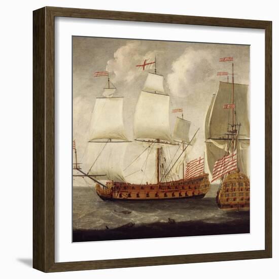 Two Views of East Indiaman of Time of King William Iii, Ca 1685-Isaac Sailmaker-Framed Giclee Print