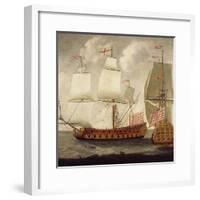 Two Views of East Indiaman of Time of King William Iii, Ca 1685-Isaac Sailmaker-Framed Giclee Print