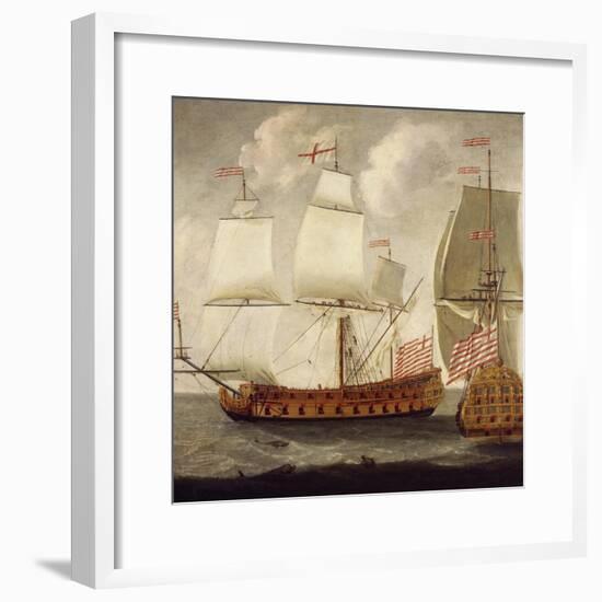 Two Views of East Indiaman of Time of King William Iii, Ca 1685-Isaac Sailmaker-Framed Giclee Print