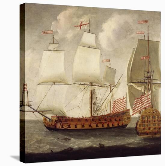 Two Views of East Indiaman of Time of King William Iii, Ca 1685-Isaac Sailmaker-Stretched Canvas