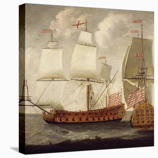 Two Views of East Indiaman of Time of King William Iii, Ca 1685-Isaac Sailmaker-Stretched Canvas