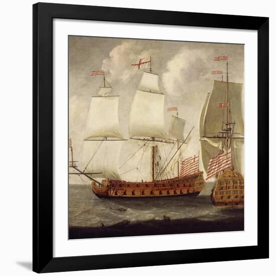 Two Views of East Indiaman of Time of King William Iii, Ca 1685-Isaac Sailmaker-Framed Giclee Print