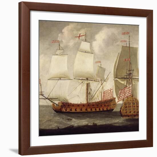 Two Views of East Indiaman of Time of King William Iii, Ca 1685-Isaac Sailmaker-Framed Giclee Print