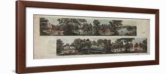 Two Views of Mortefontaine Park with Captions-null-Framed Giclee Print