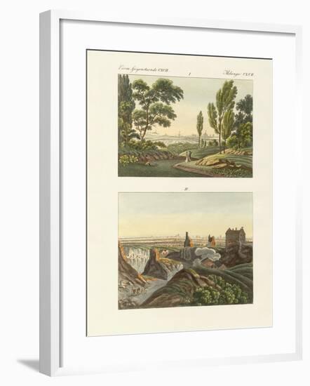 Two Views of Paris-null-Framed Giclee Print