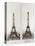 Two Views of the Construction of the Eiffel Tower, 12th February and 12th March 1889-null-Stretched Canvas