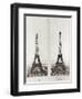 Two Views of the Construction of the Eiffel Tower, 12th February and 12th March 1889-null-Framed Photographic Print