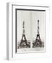 Two Views of the Construction of the Eiffel Tower, 12th February and 12th March 1889-null-Framed Photographic Print