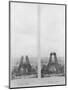 Two Views of the Construction of the Eiffel Tower, 14th June and 10th July 1888-null-Mounted Photographic Print