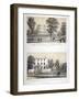 Two Views of Wick Hall Collegiate School, Hackney, London, C1830-TJ Rawlins-Framed Giclee Print