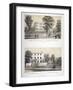 Two Views of Wick Hall Collegiate School, Hackney, London, C1830-TJ Rawlins-Framed Giclee Print
