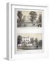 Two Views of Wick Hall Collegiate School, Hackney, London, C1830-TJ Rawlins-Framed Giclee Print