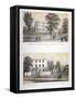 Two Views of Wick Hall Collegiate School, Hackney, London, C1830-TJ Rawlins-Framed Stretched Canvas