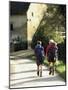 Two Walkers with Rucksacks on the Cotswold Way Footpath, Stanton Village, the Cotswolds, England-David Hughes-Mounted Photographic Print