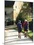 Two Walkers with Rucksacks on the Cotswold Way Footpath, Stanton Village, the Cotswolds, England-David Hughes-Mounted Photographic Print