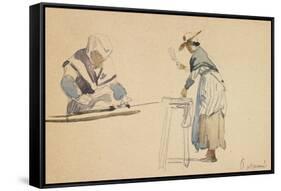 Two Washerwomen-Eugene Louis Boudin-Framed Stretched Canvas