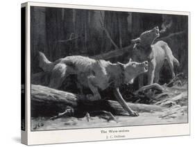 Two Werewolves Howl at the Full Moon-J.c. Dollman-Stretched Canvas