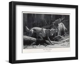 Two Werewolves Howl at the Full Moon-J.c. Dollman-Framed Photographic Print