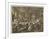 Two Whig Candidates Give a Banquet to Supporters While Tories Demonstrate Outside-William Hogarth-Framed Art Print