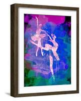 Two White Ballerinas Watercolor-Irina March-Framed Art Print