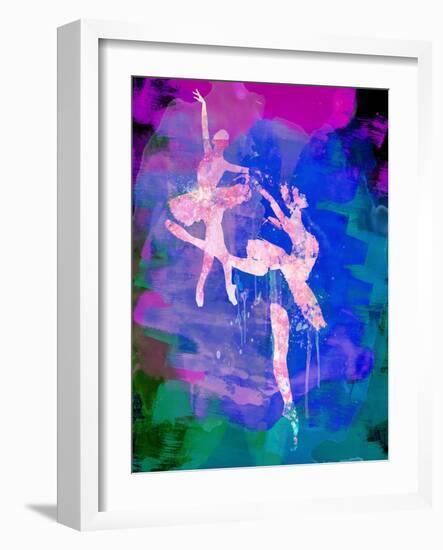 Two White Ballerinas Watercolor-Irina March-Framed Art Print