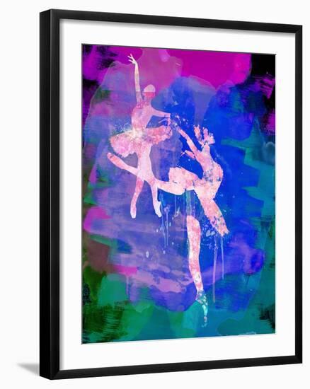 Two White Ballerinas Watercolor-Irina March-Framed Art Print