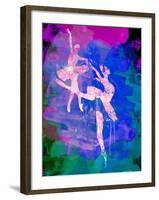 Two White Ballerinas Watercolor-Irina March-Framed Art Print