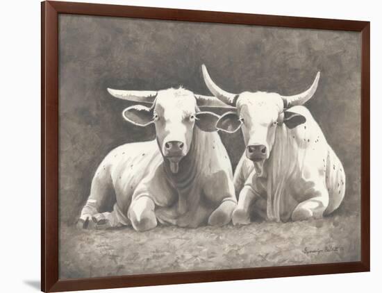 Two White Bulls-Gwendolyn Babbitt-Framed Art Print