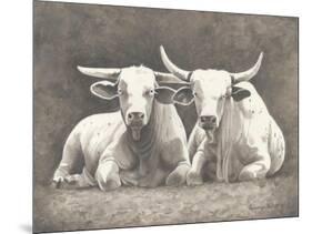 Two White Bulls-Gwendolyn Babbitt-Mounted Art Print