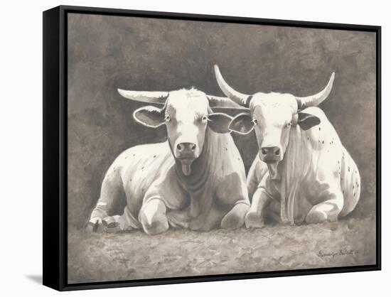 Two White Bulls-Gwendolyn Babbitt-Framed Stretched Canvas