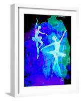 Two White Dancing Ballerinas-Irina March-Framed Art Print