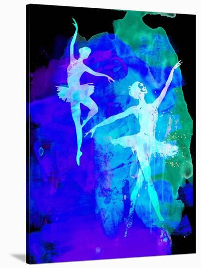 Two White Dancing Ballerinas-Irina March-Stretched Canvas