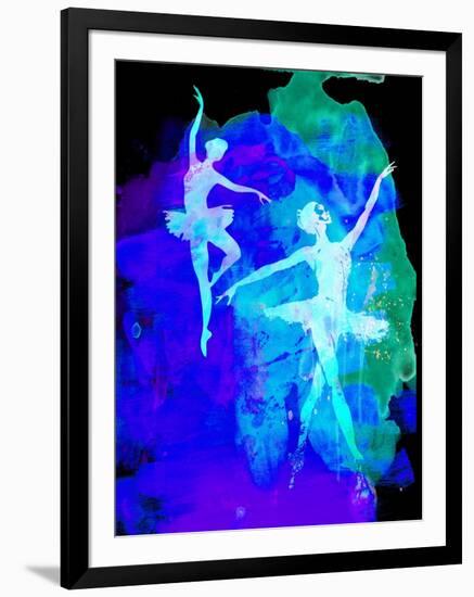 Two White Dancing Ballerinas-Irina March-Framed Art Print