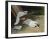 Two White Persian Cats with a Ladybird by a Deckchair, 19th Century-Arthur Heyer-Framed Giclee Print