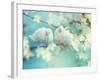 Two White Pigeon on Flowering Background.-IgorAleks-Framed Photographic Print