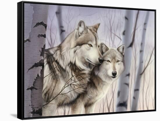 Two Wolves in the Birches-Rusty Frentner-Framed Stretched Canvas