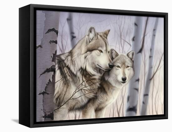 Two Wolves in the Birches-Rusty Frentner-Framed Stretched Canvas