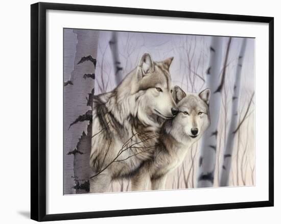 Two Wolves in the Birches-Rusty Frentner-Framed Giclee Print