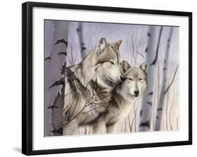 Two Wolves in the Birches-Rusty Frentner-Framed Giclee Print