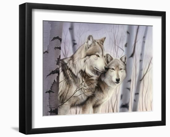 Two Wolves in the Birches-Rusty Frentner-Framed Giclee Print