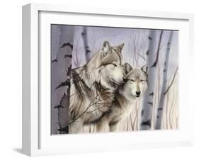 Two Wolves in the Birches-Rusty Frentner-Framed Giclee Print