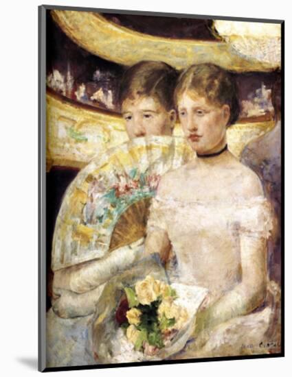 Two Woman at Theater-Mary Cassatt-Mounted Giclee Print