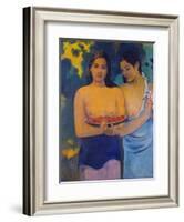 Two Woman from Tahiti, 1899-Paul Gauguin-Framed Giclee Print