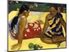 Two Woman of Tahiti. Parau Api (What's New?) 1892-Paul Gauguin-Mounted Giclee Print