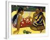 Two Woman of Tahiti. Parau Api (What's New?) 1892-Paul Gauguin-Framed Giclee Print