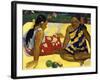 Two Woman of Tahiti. Parau Api (What's New?) 1892-Paul Gauguin-Framed Giclee Print