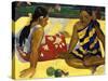 Two Woman of Tahiti. Parau Api (What's New?) 1892-Paul Gauguin-Stretched Canvas