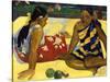 Two Woman of Tahiti. Parau Api (What's New?) 1892-Paul Gauguin-Stretched Canvas