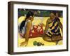 Two Woman of Tahiti. Parau Api (What's New?) 1892-Paul Gauguin-Framed Giclee Print